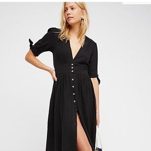 Free People Love of My Life Black Button Down